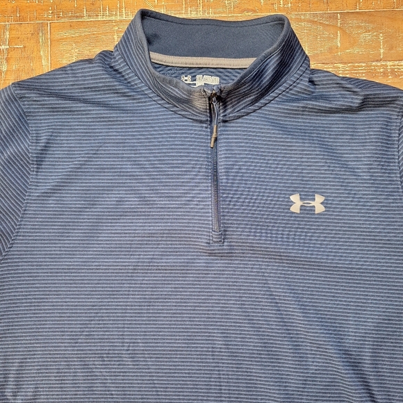 Under Armour 1/4 Zip Cold Gear Pullover XXL Blue Men's Loose Fit Long Sleeves - Picture 1 of 7